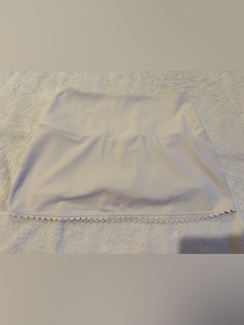 White Scallop Edge Athletic Skort